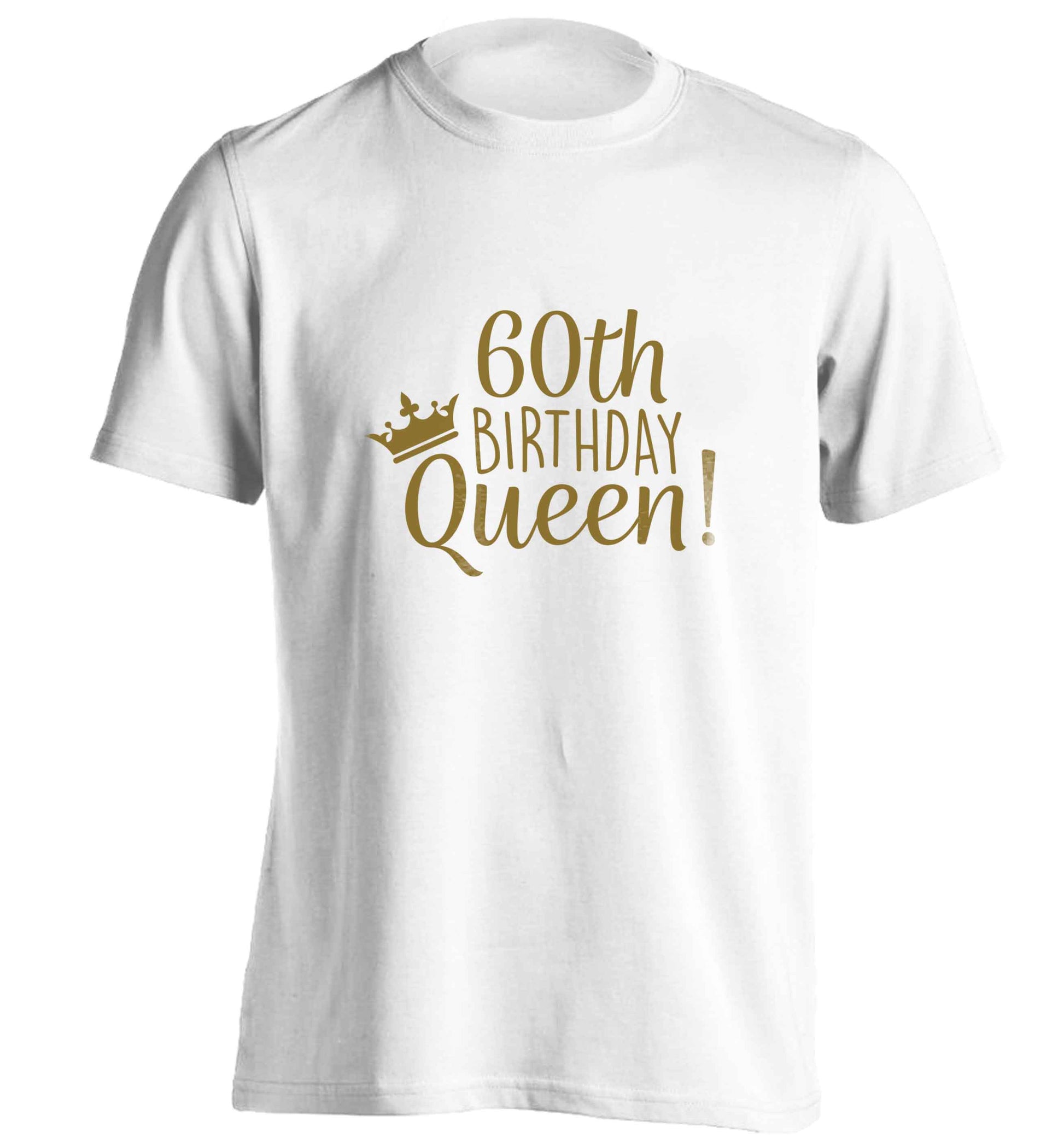 60th birthday Queen adults unisex white Tshirt 2XL