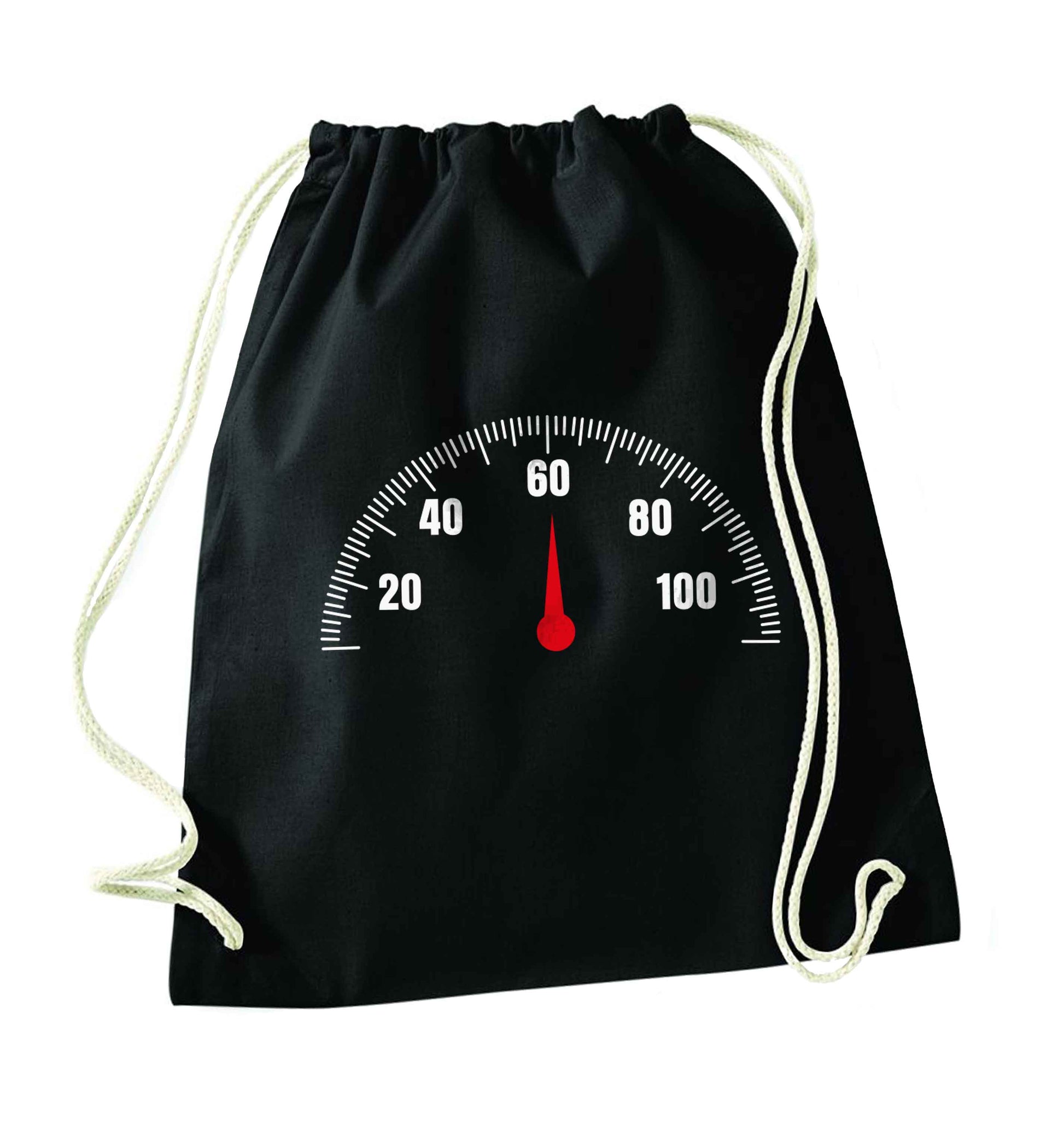 60th Birthday speedial black drawstring bag
