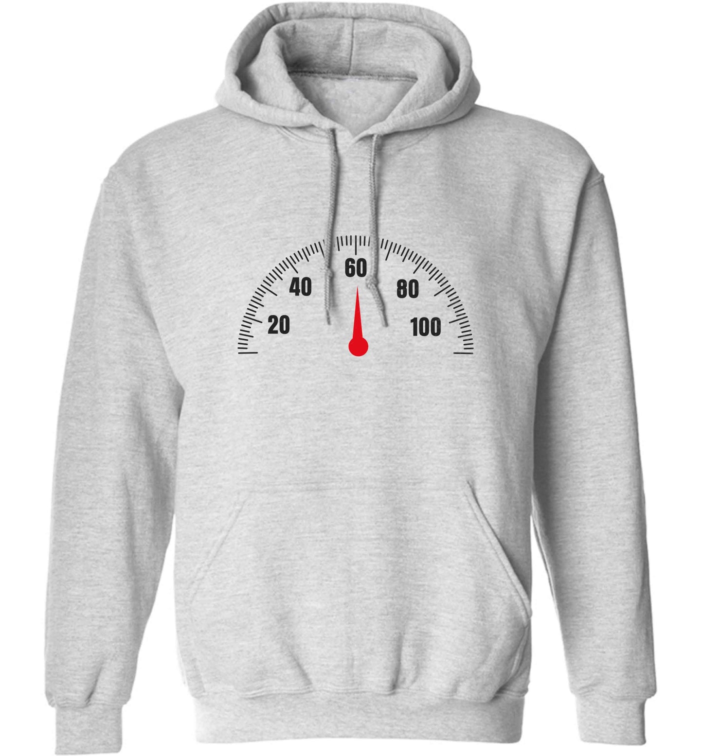 60th Birthday speedial adults unisex grey hoodie 2XL