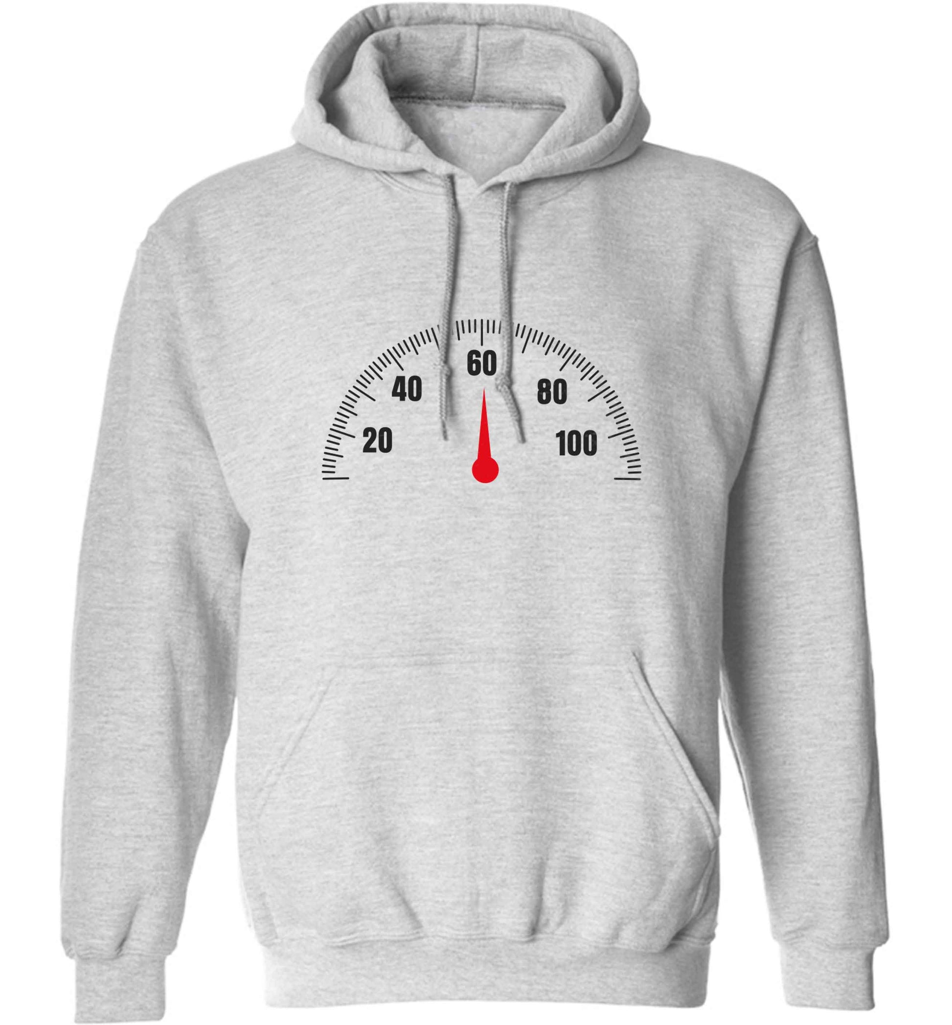 60th Birthday speedial adults unisex grey hoodie 2XL