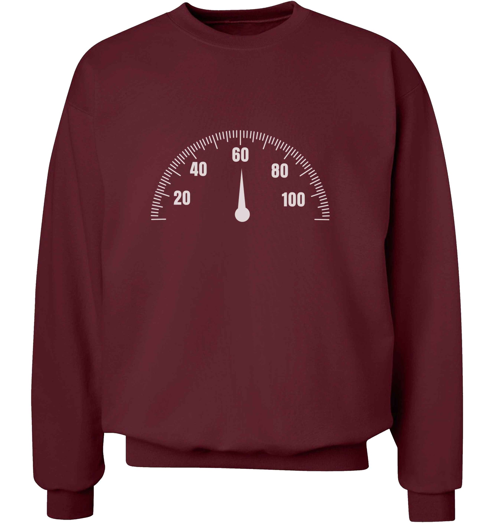 Speed dial 60 adult's unisex maroon sweater 2XL