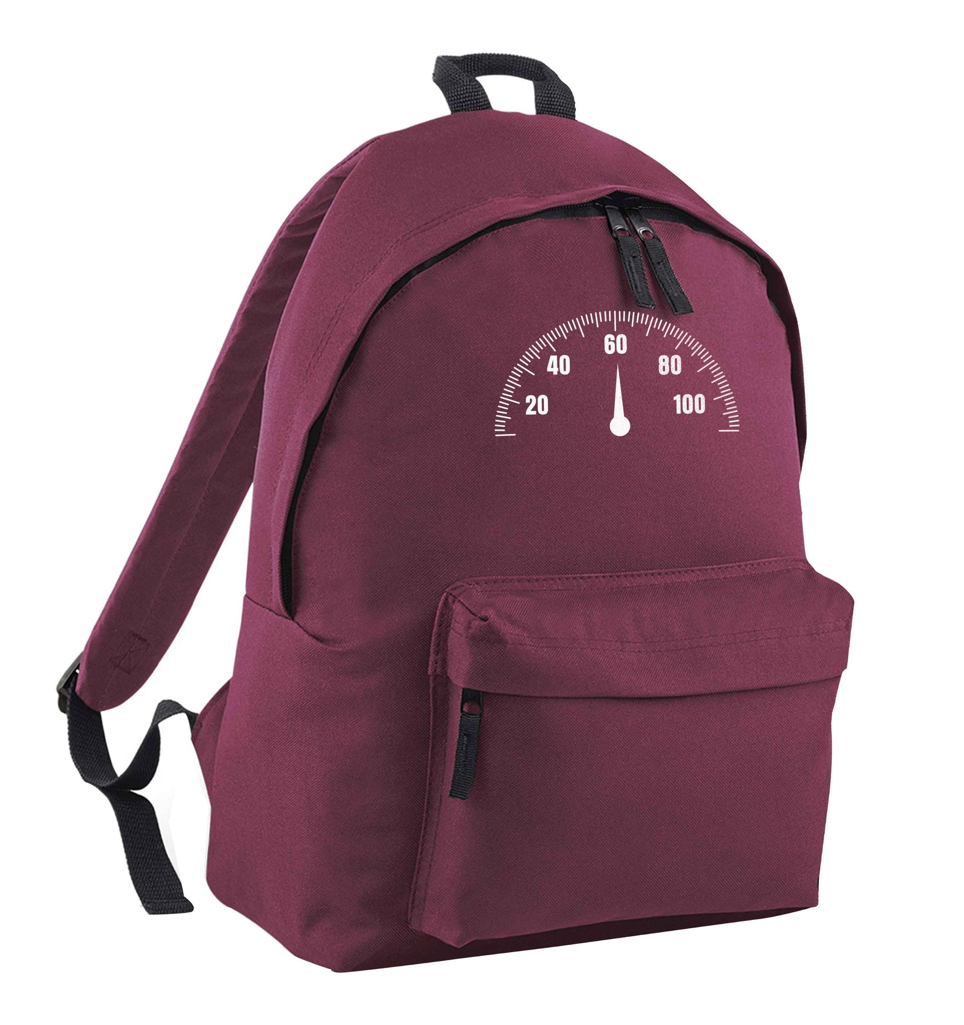 60th Birthday speedial maroon adults backpack