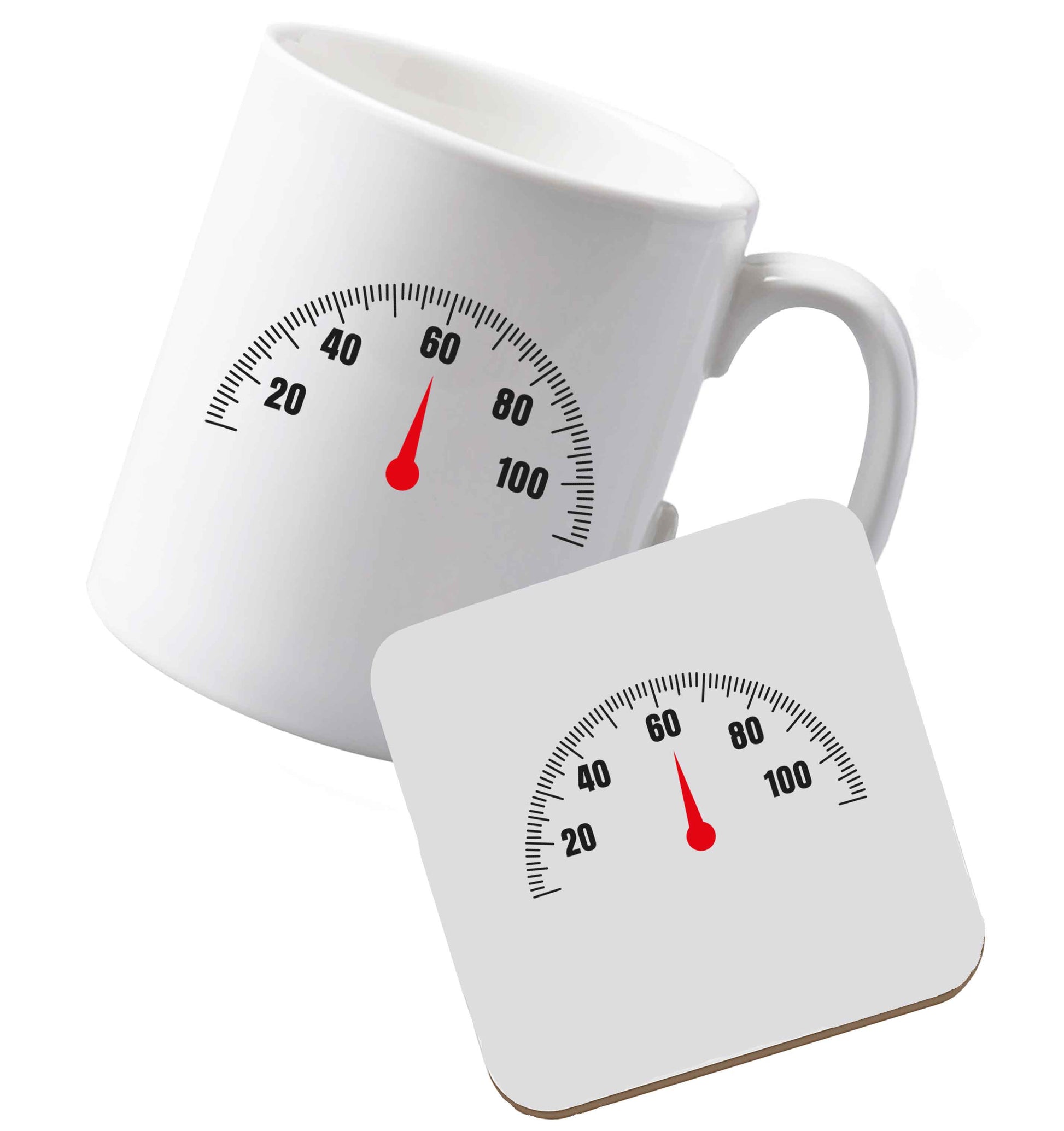 10 oz Ceramic mug and coaster 60th Birthday speedial both sides