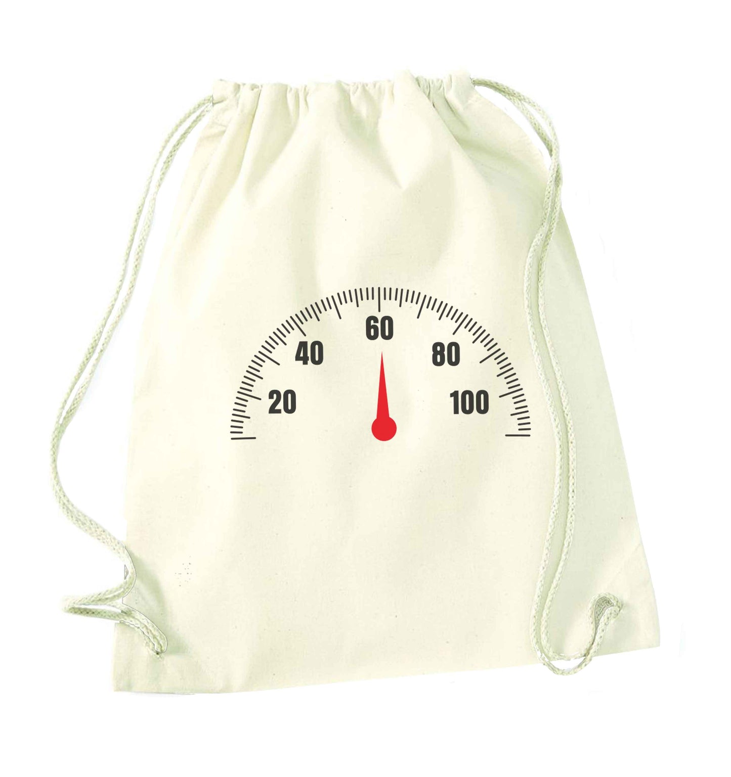 60th Birthday speedial natural drawstring bag