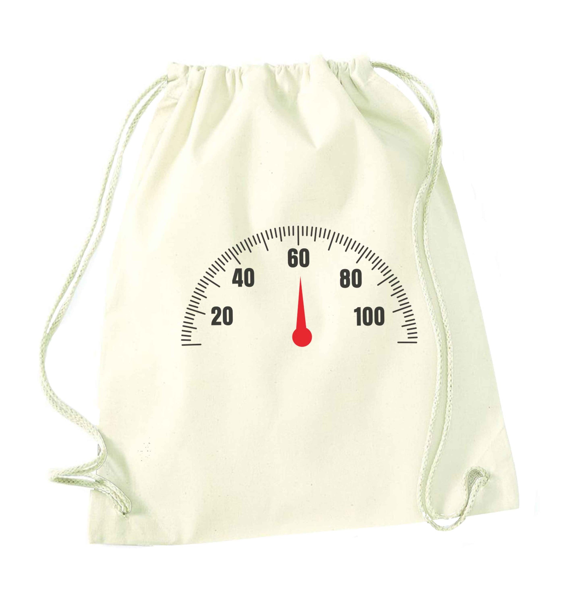 60th Birthday speedial natural drawstring bag