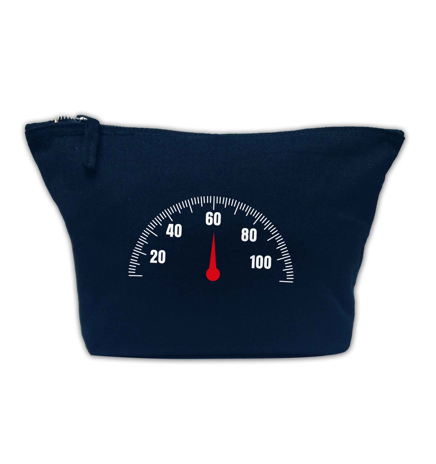 60th Birthday speedial navy makeup bag