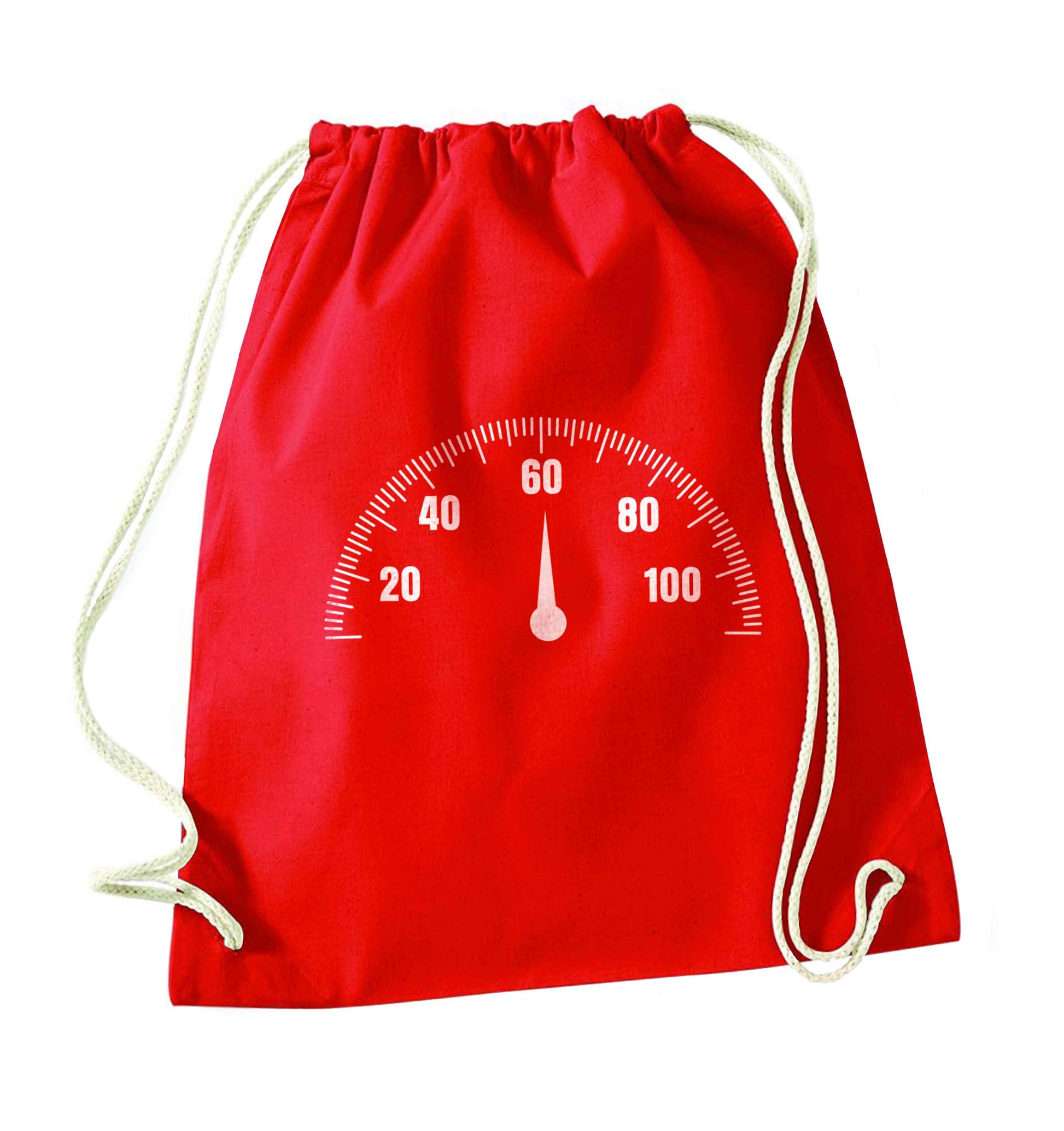 60th Birthday speedial red drawstring bag