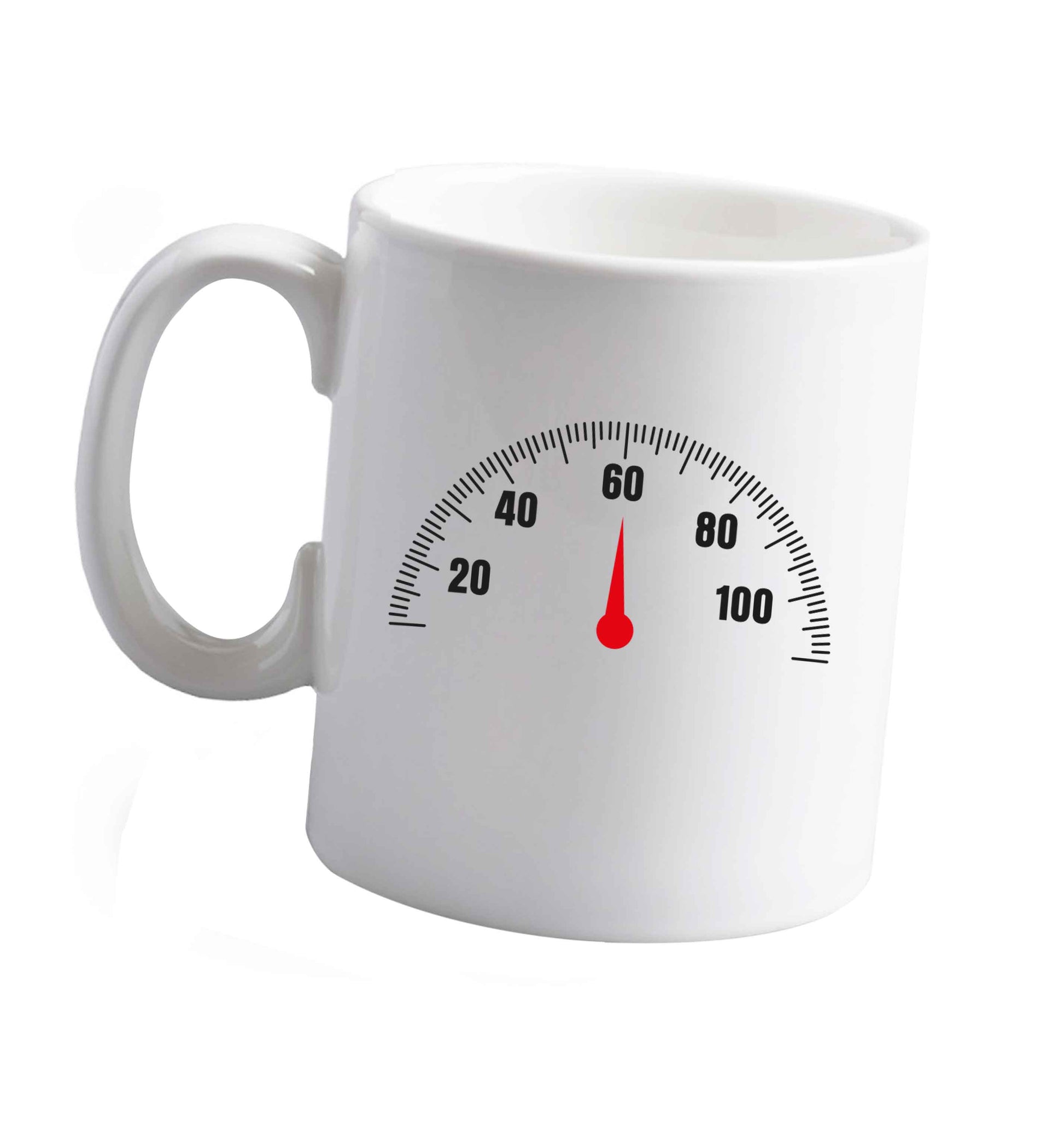 10 oz 60th Birthday speedial ceramic mug right handed