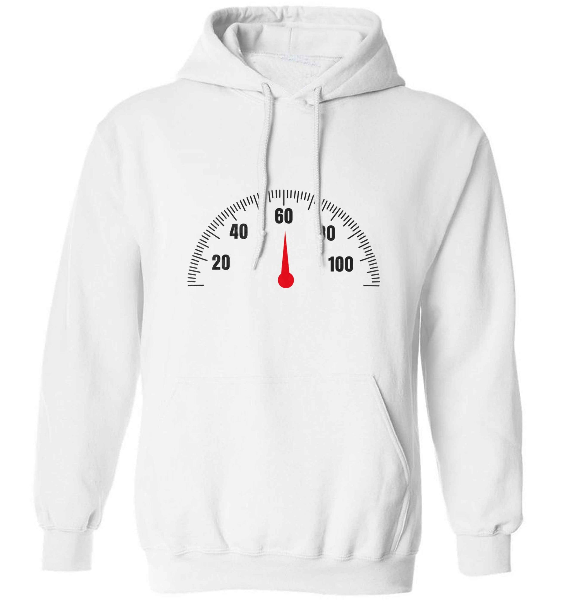 60th Birthday speedial adults unisex white hoodie 2XL