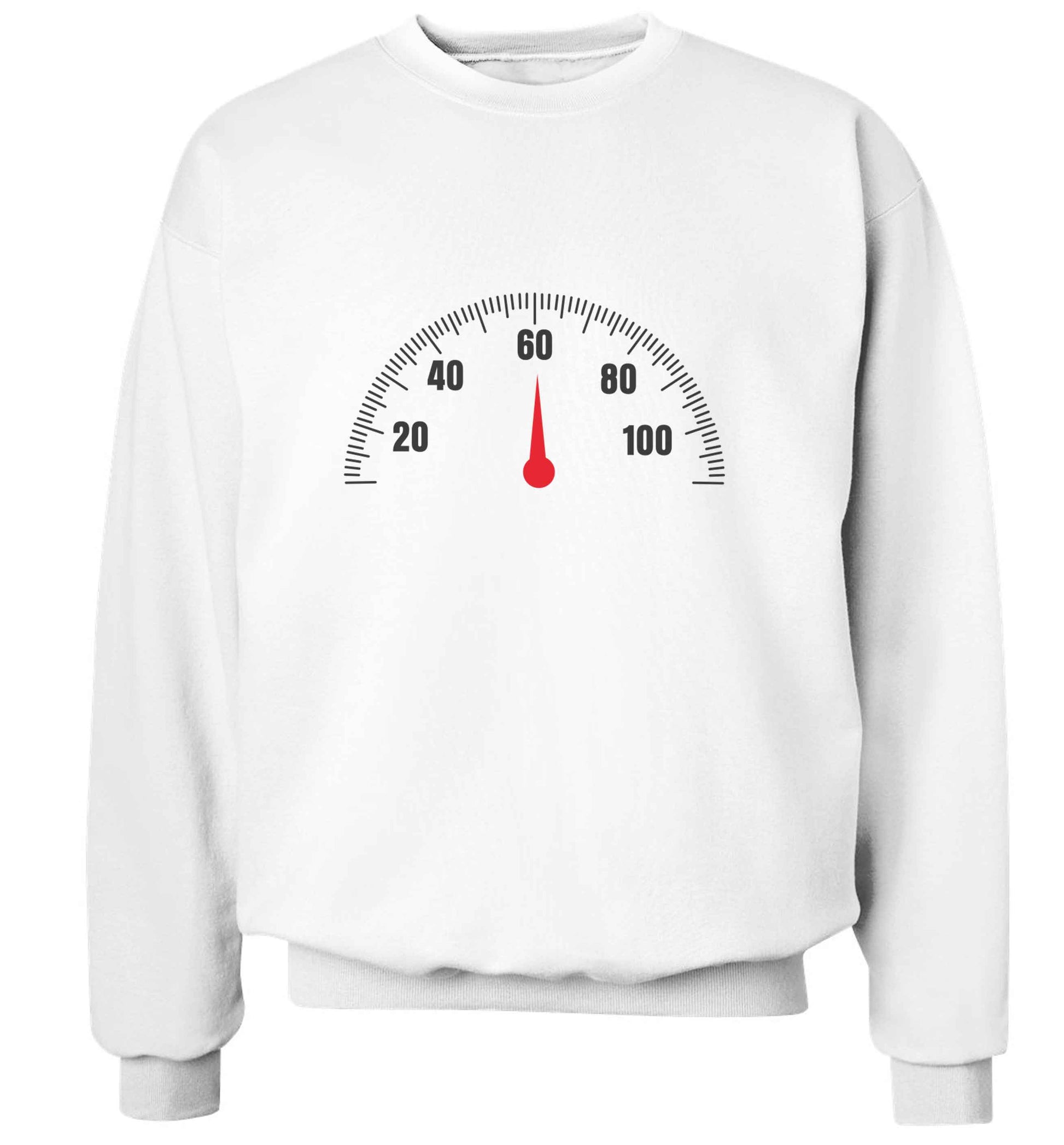 Speed dial 60 adult's unisex white sweater 2XL