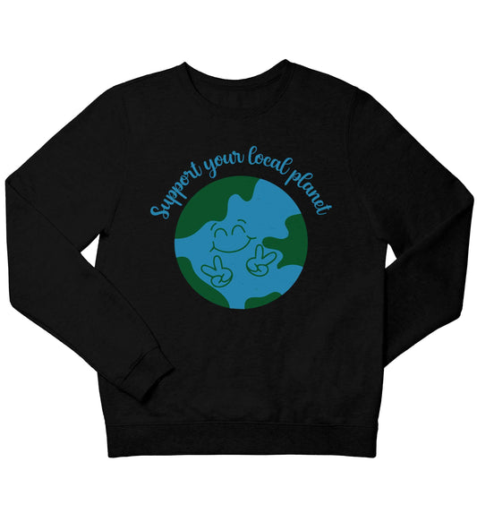 Support your local planet children's black sweater 12-13 Years