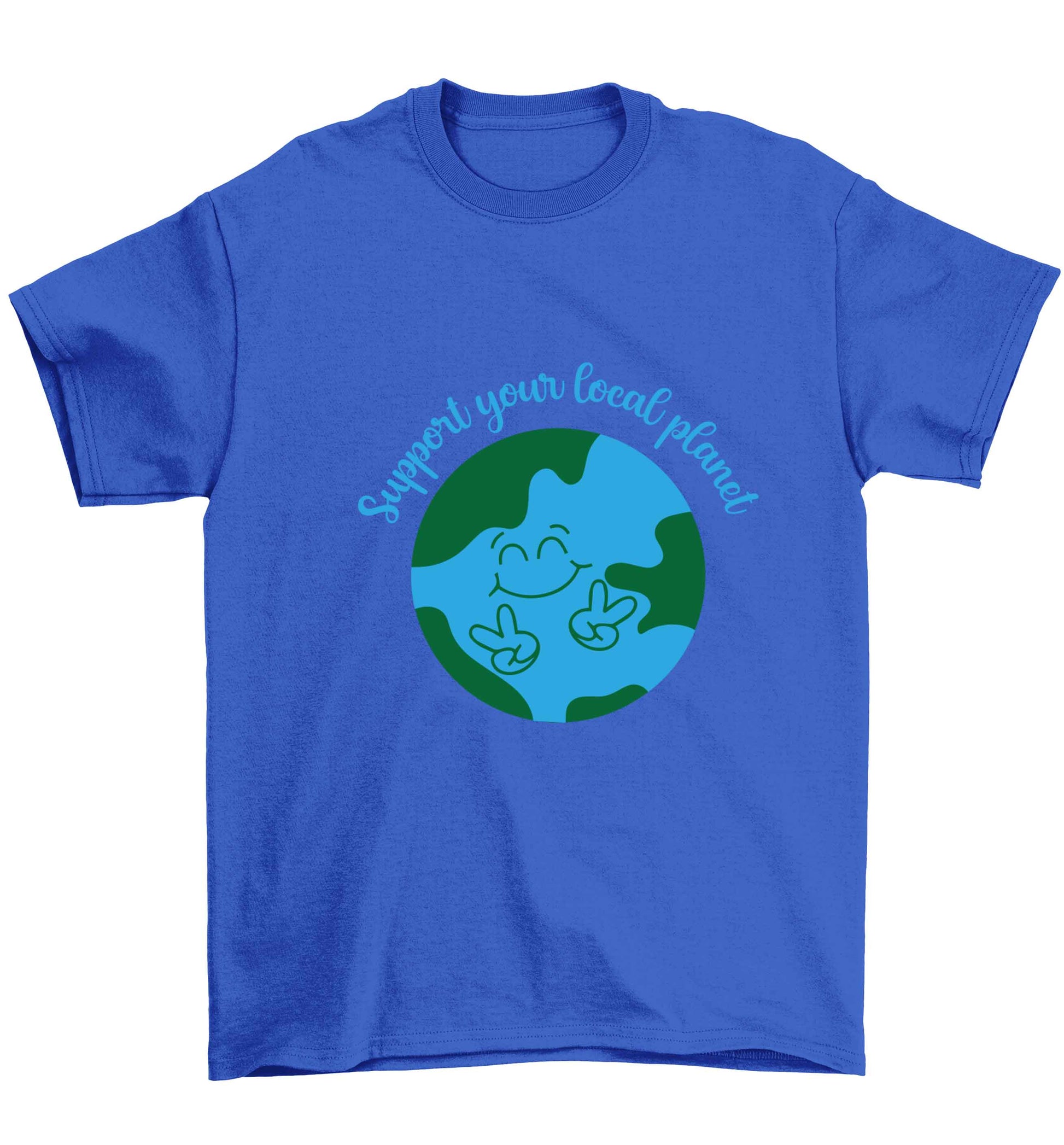 Support your local planet Children's blue Tshirt 12-13 Years