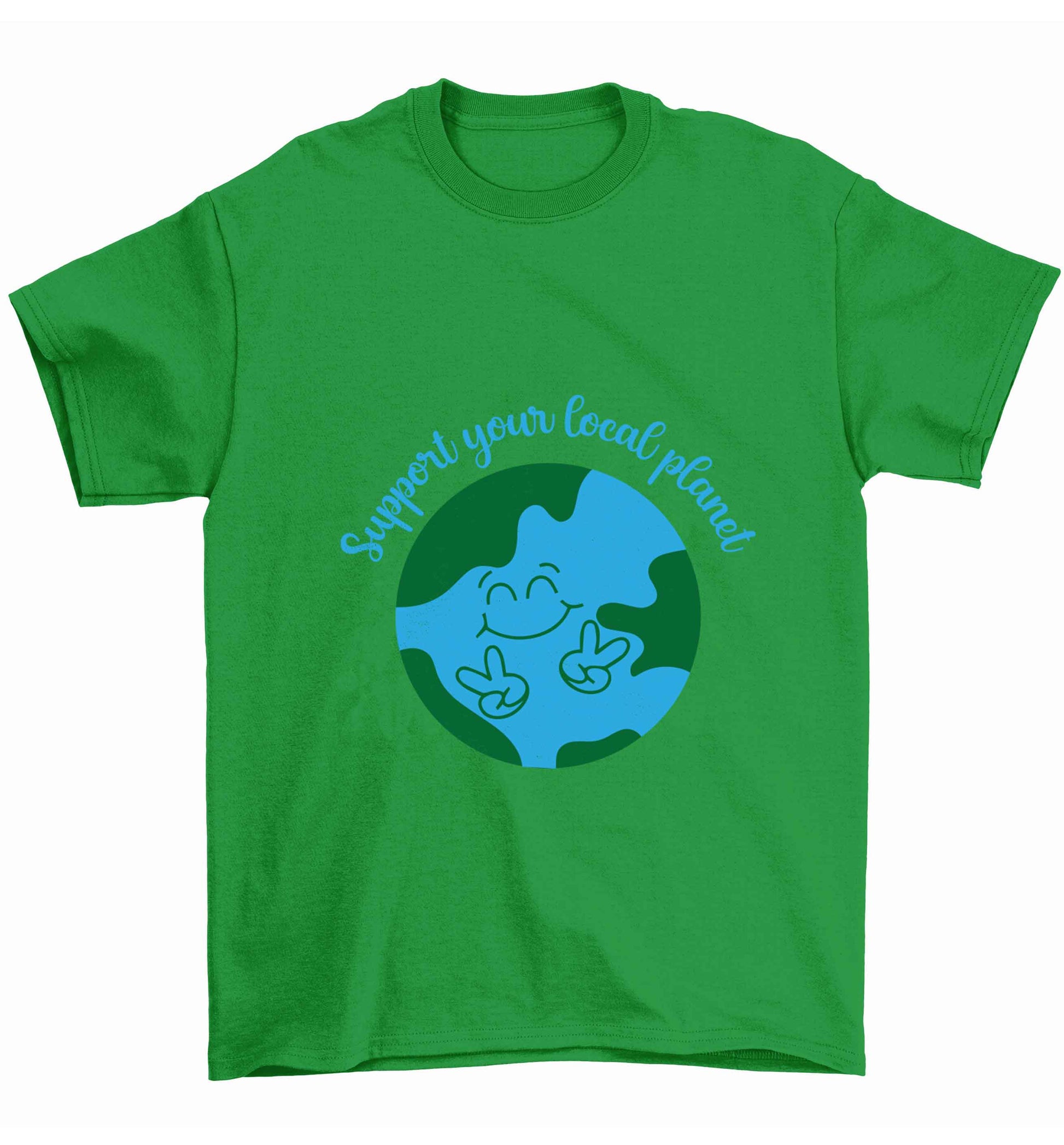 Support your local planet Children's green Tshirt 12-13 Years