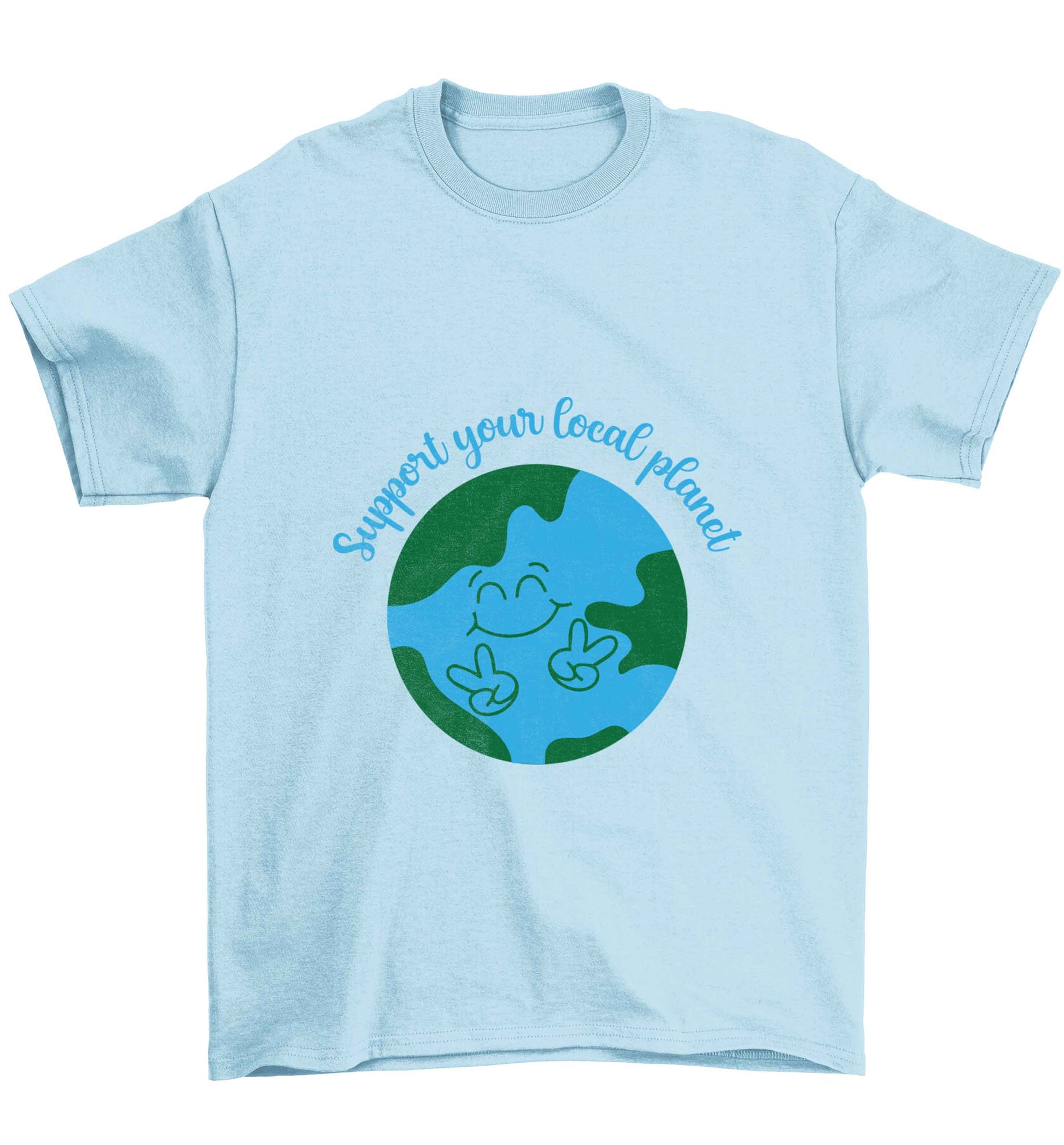 Support your local planet Children's light blue Tshirt 12-13 Years