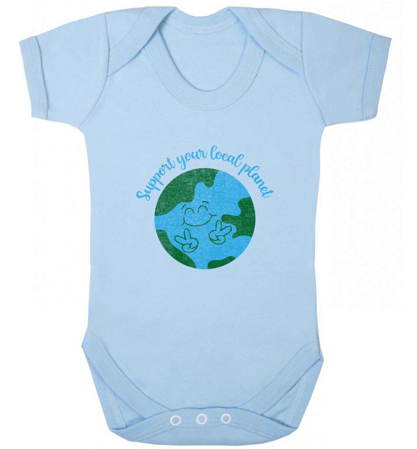 Support your local planet baby vest pale blue 18-24 months
