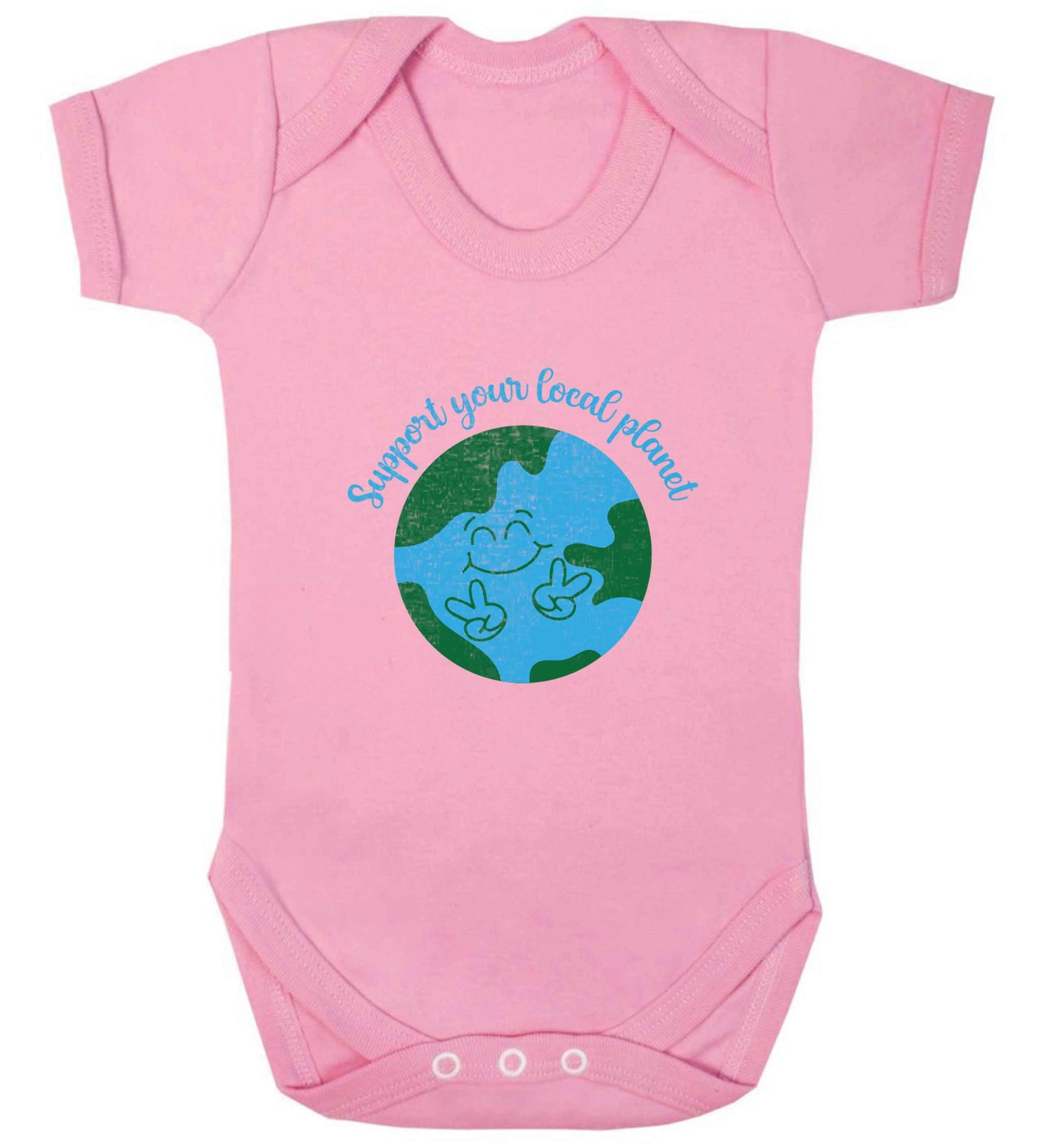 Support your local planet baby vest pale pink 18-24 months