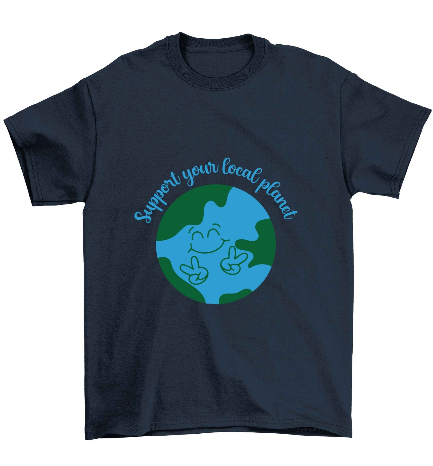 Support your local planet Children's navy Tshirt 12-13 Years