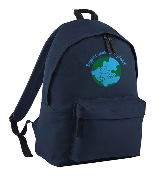 Support your local planet navy children's backpack