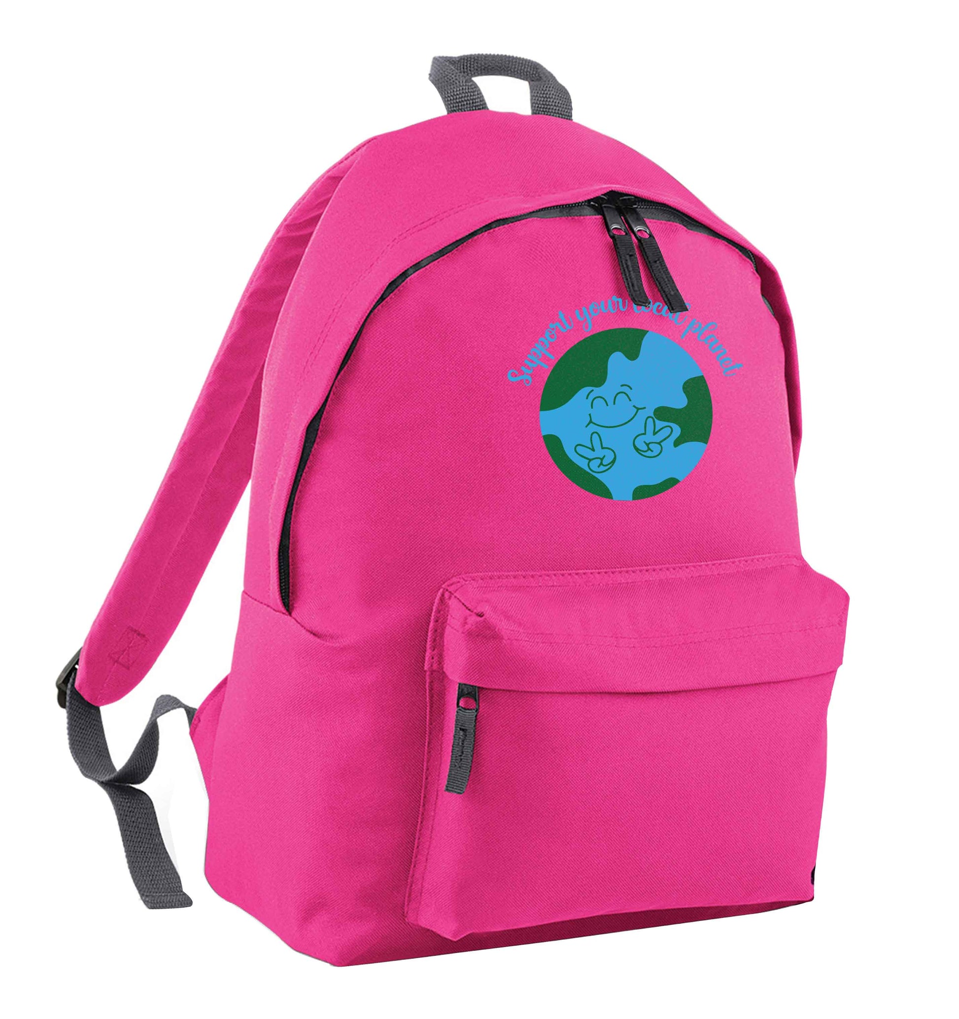 Support your local planet pink adults backpack