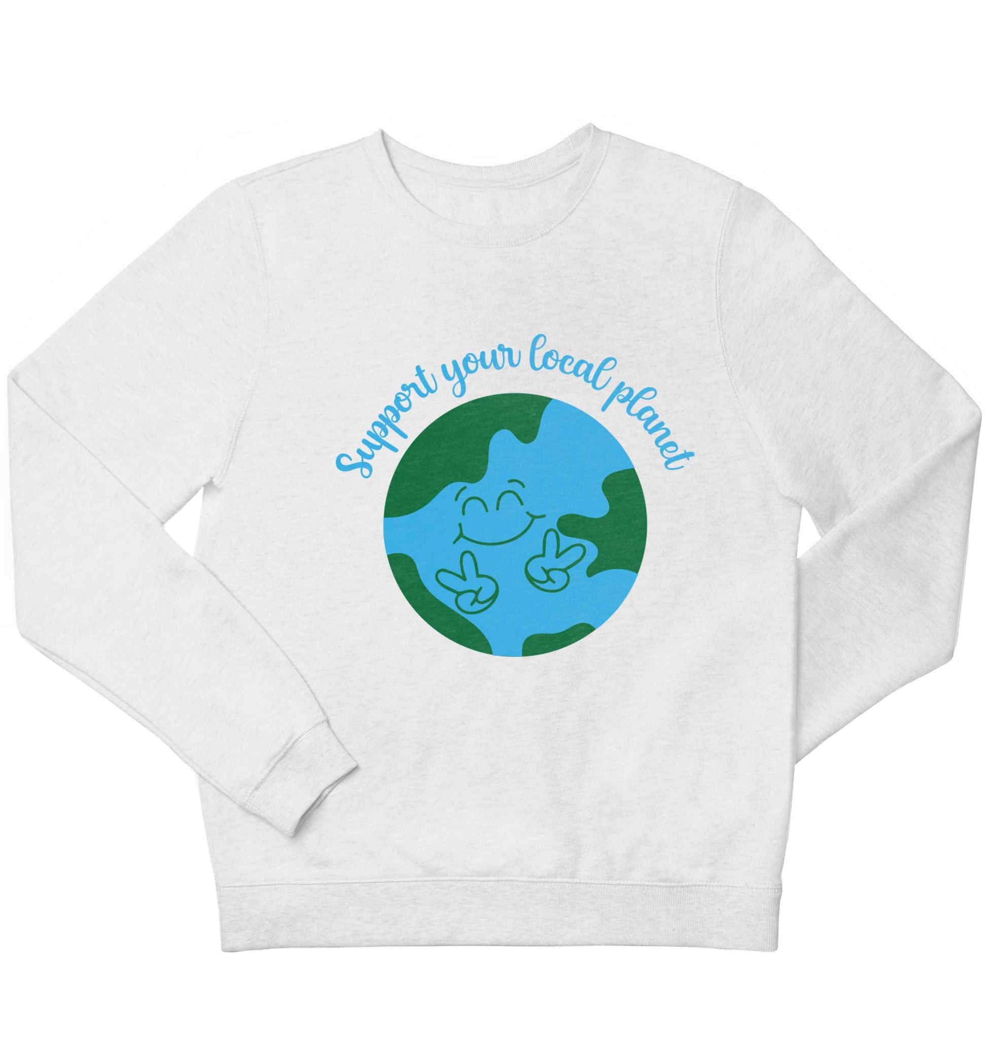 Support your local planet children's white sweater 12-13 Years