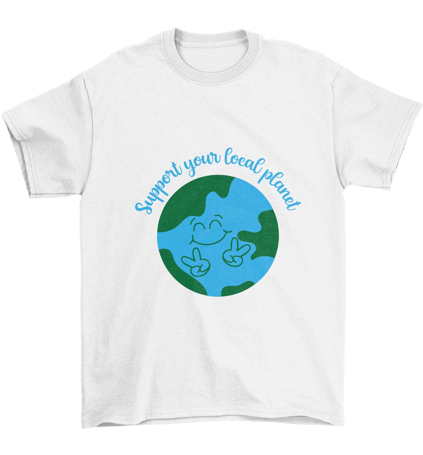 Support your local planet Children's white Tshirt 12-13 Years