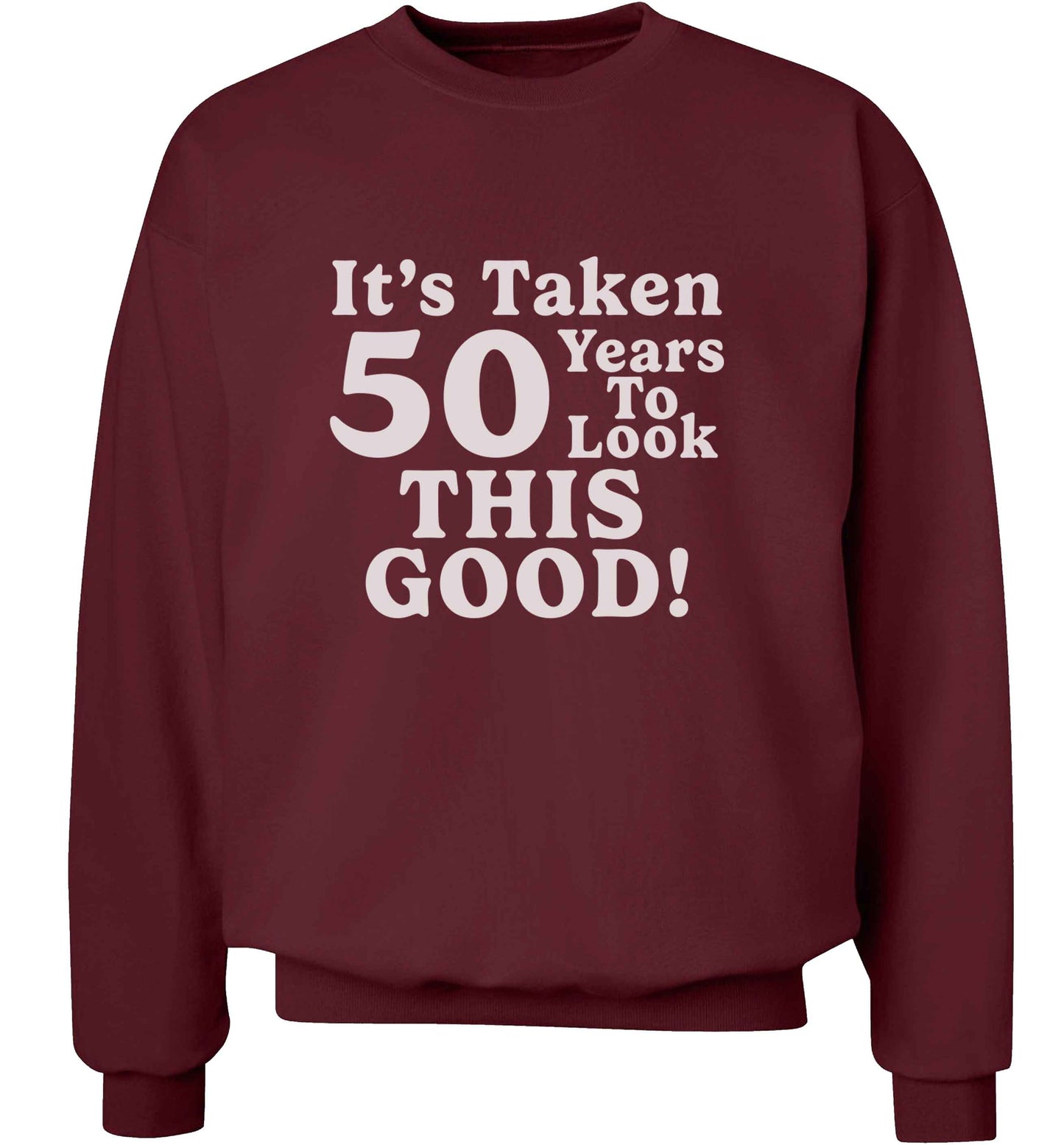 It's taken 50 years to look this good! adult's unisex maroon sweater 2XL