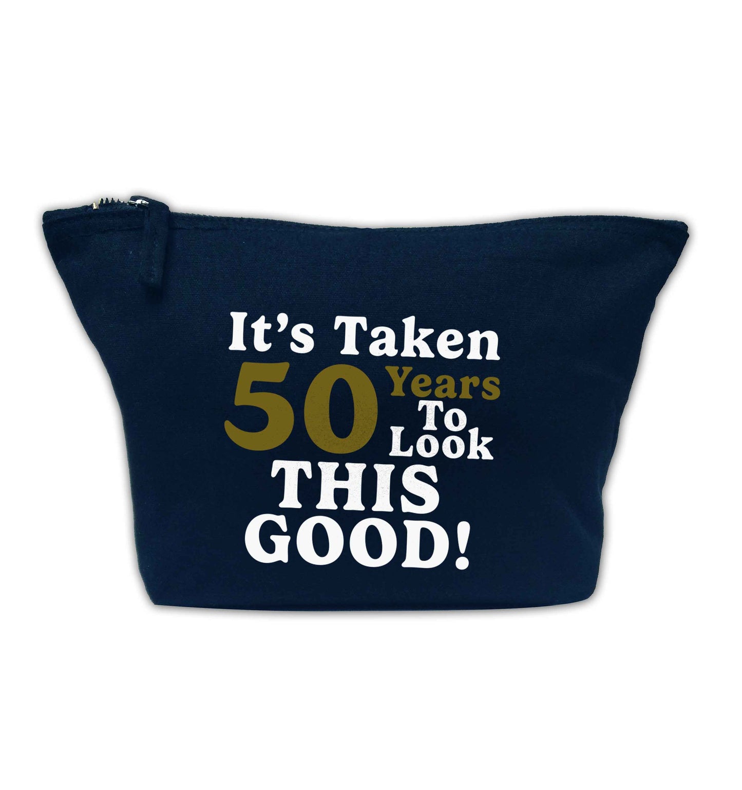 It's taken 50 years to look this good! navy makeup bag
