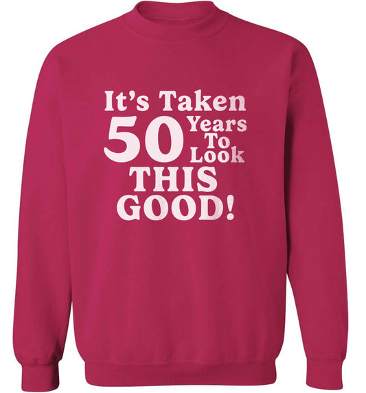 It's taken 50 years to look this good! adult's unisex pink sweater 2XL