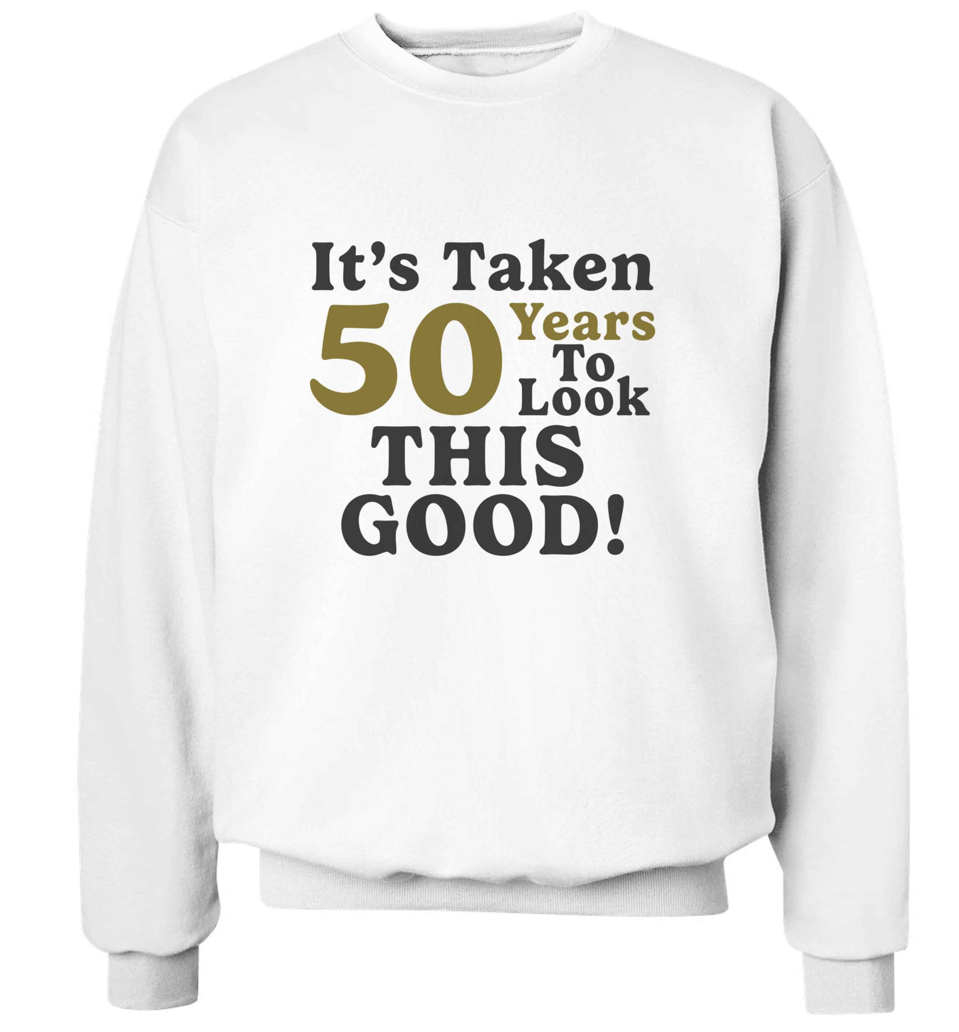 It's taken 50 years to look this good! adult's unisex white sweater 2XL