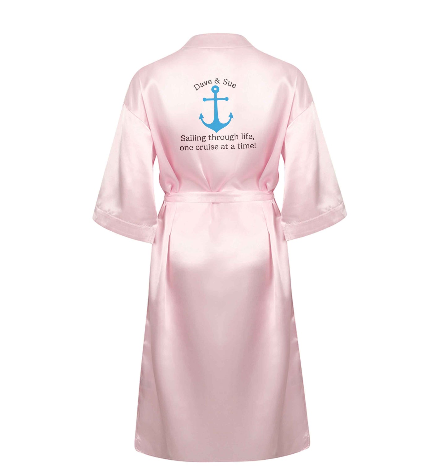 Sailing through life one cruise at a time - personalised XL/XXL pink ladies dressing gown size 16/18