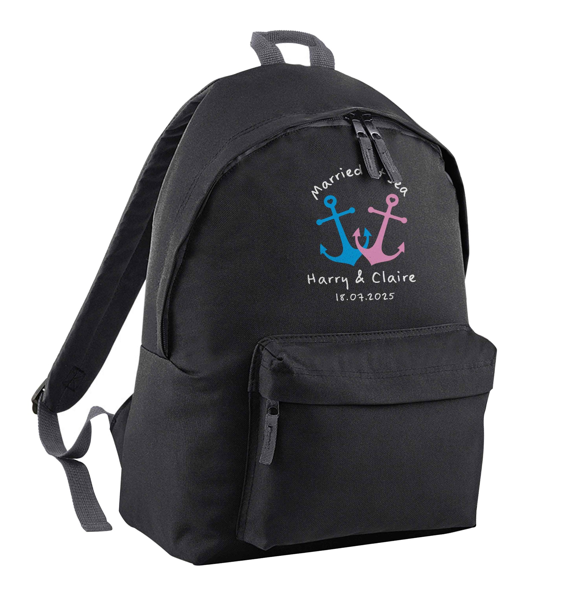 Married at sea black adults backpack