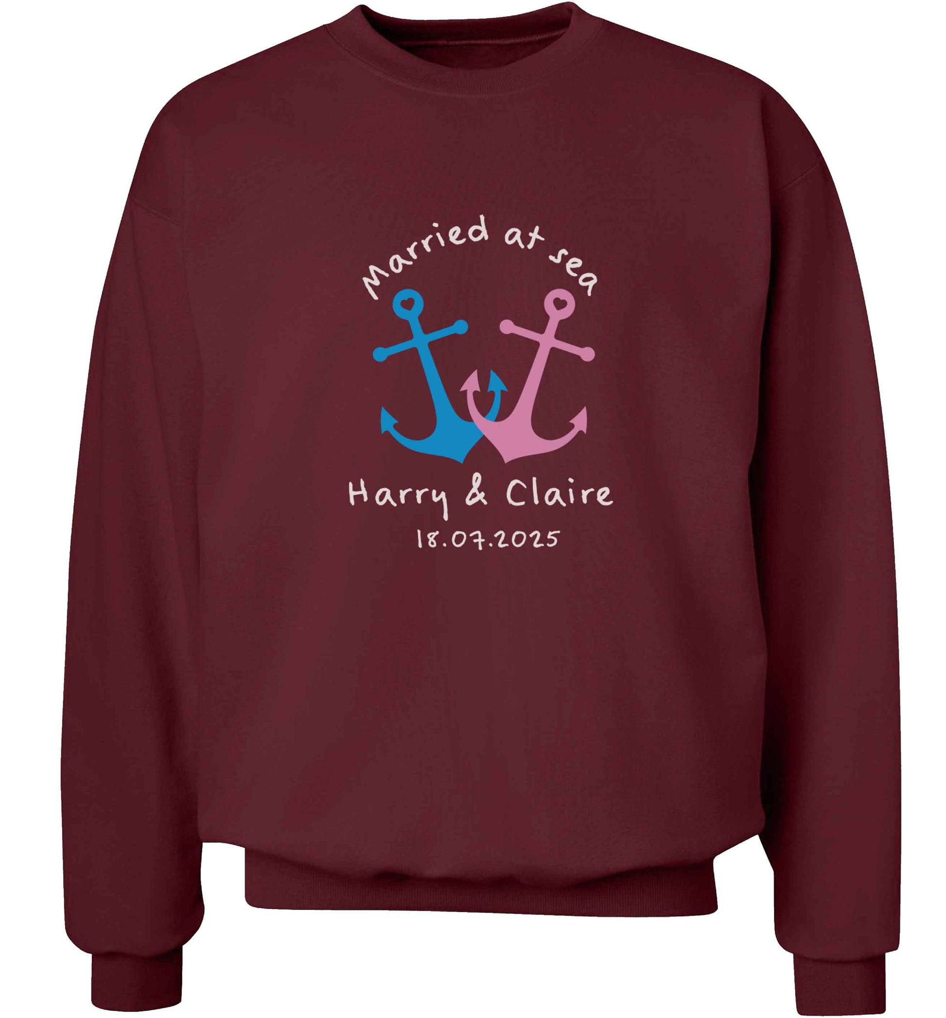 Married at sea adult's unisex maroon sweater 2XL