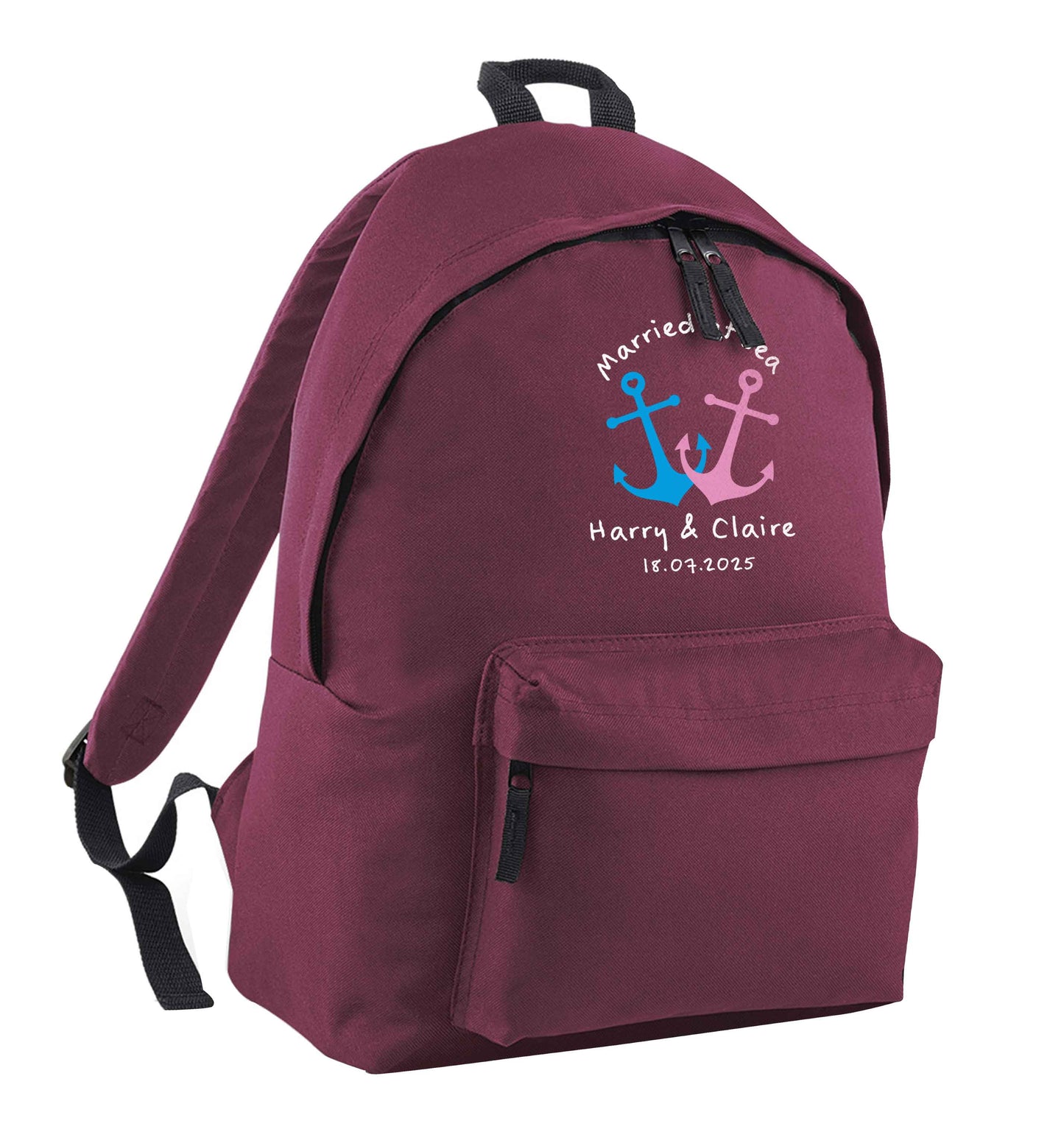 Married at sea maroon adults backpack