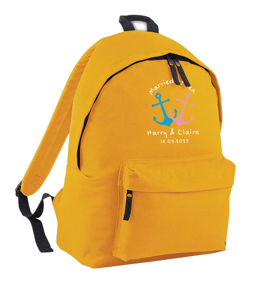Personalised anniversary cruise mustard adults backpack