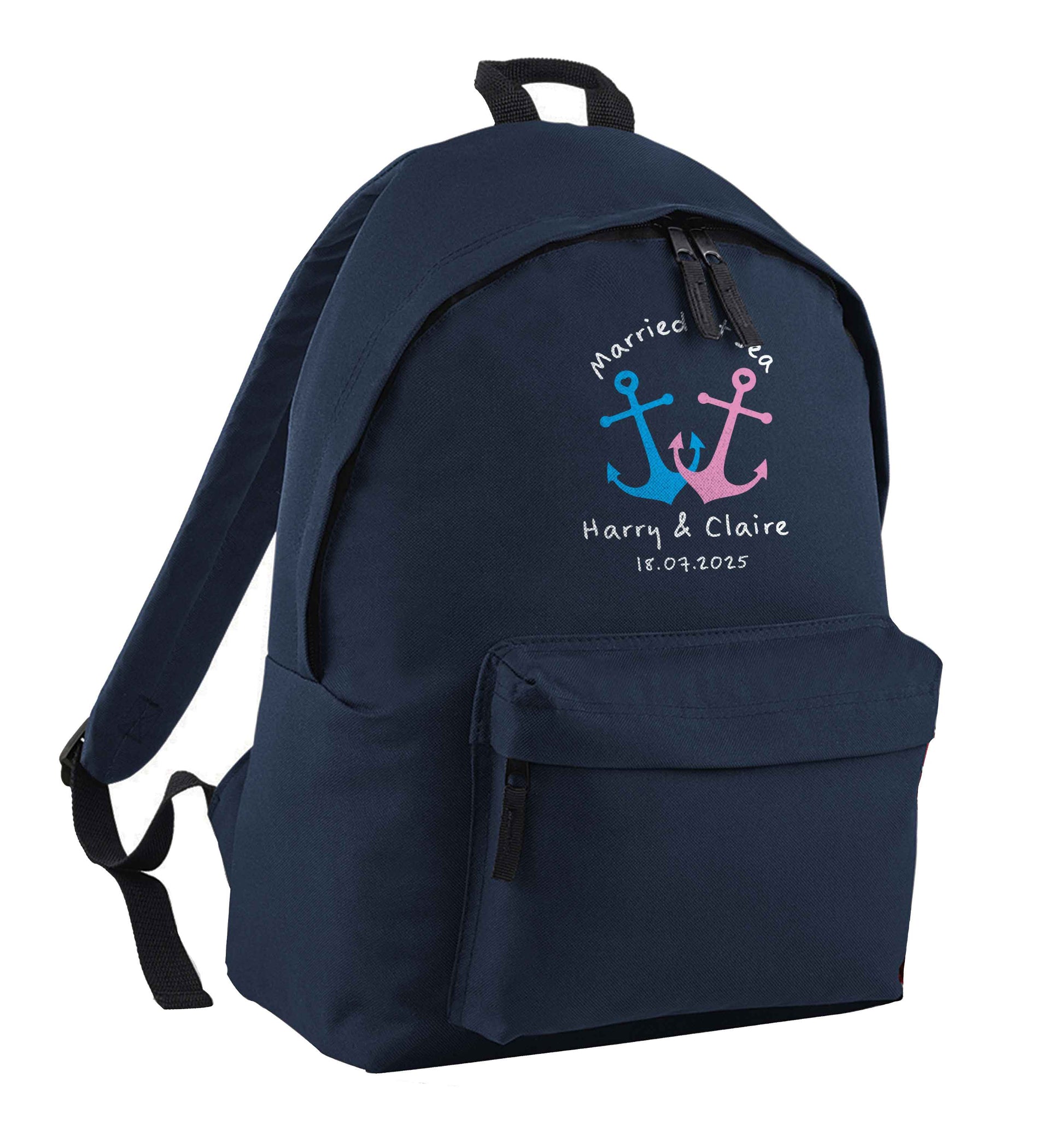 Personalised anniversary cruise navy adults backpack