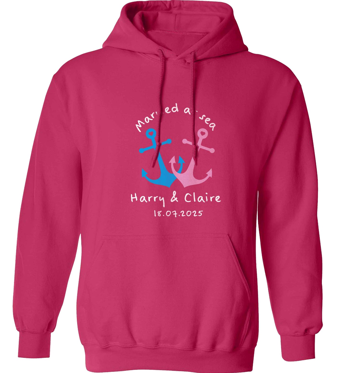 Married at sea adults unisex pink hoodie 2XL