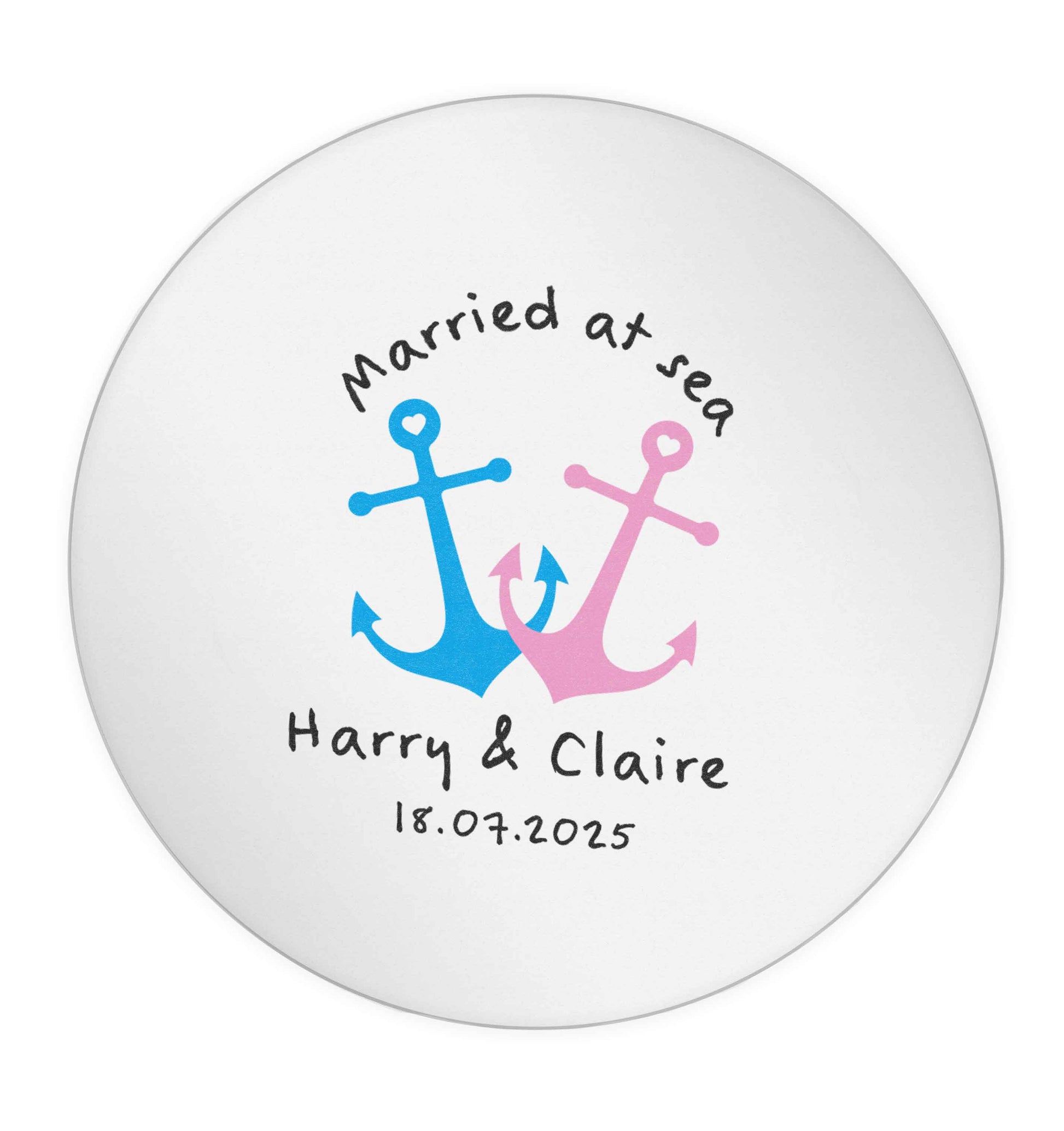 Married at sea 24 @ 45mm matt circle stickers