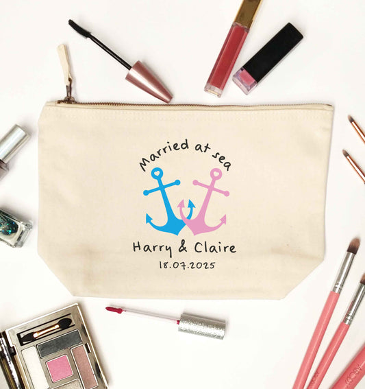 Personalised anniversary cruise natural makeup bag