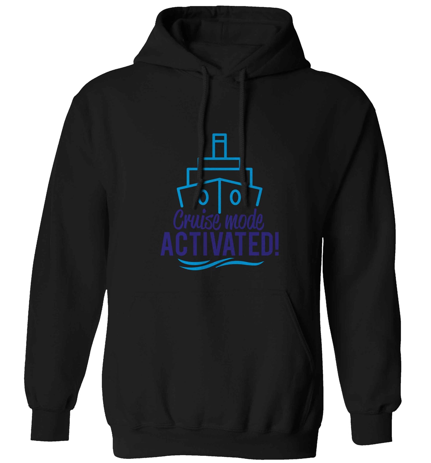 Cruise mode activated adults unisex black hoodie 2XL