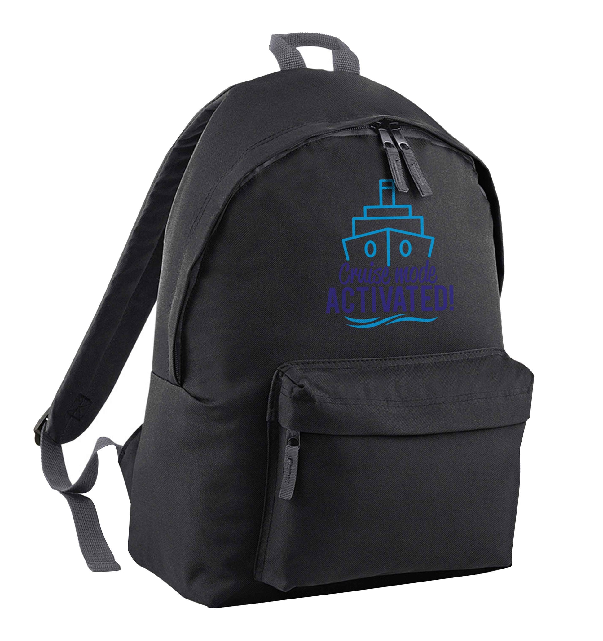 Cruise mode activated black adults backpack
