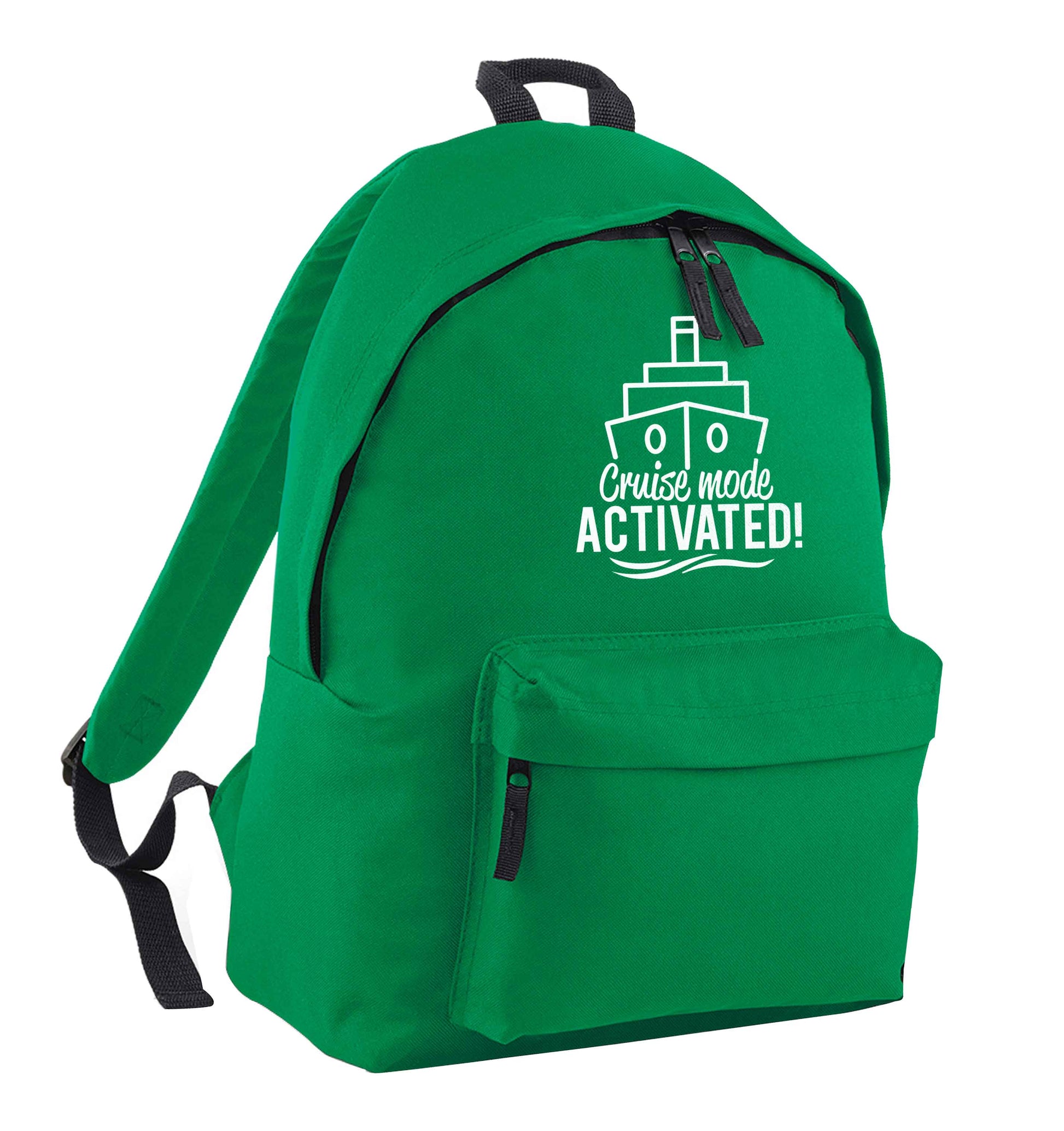 Cruise mode activated green adults backpack