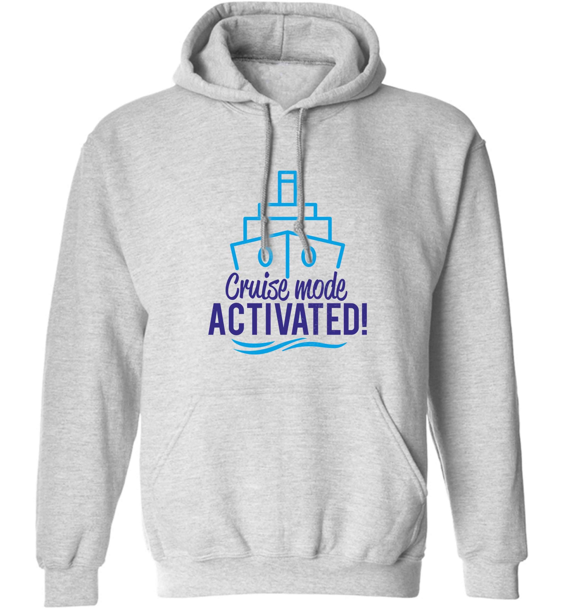 Cruise mode activated adults unisex grey hoodie 2XL