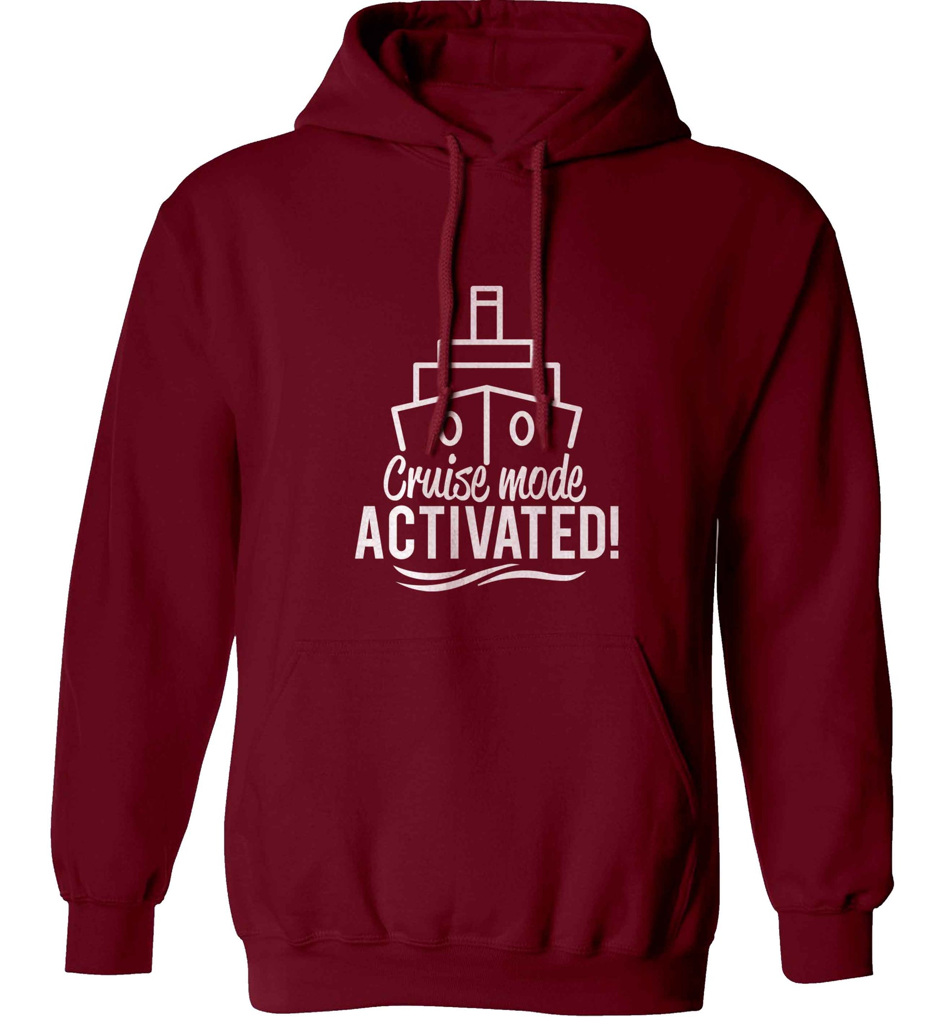 Cruise mode activated adults unisex maroon hoodie 2XL