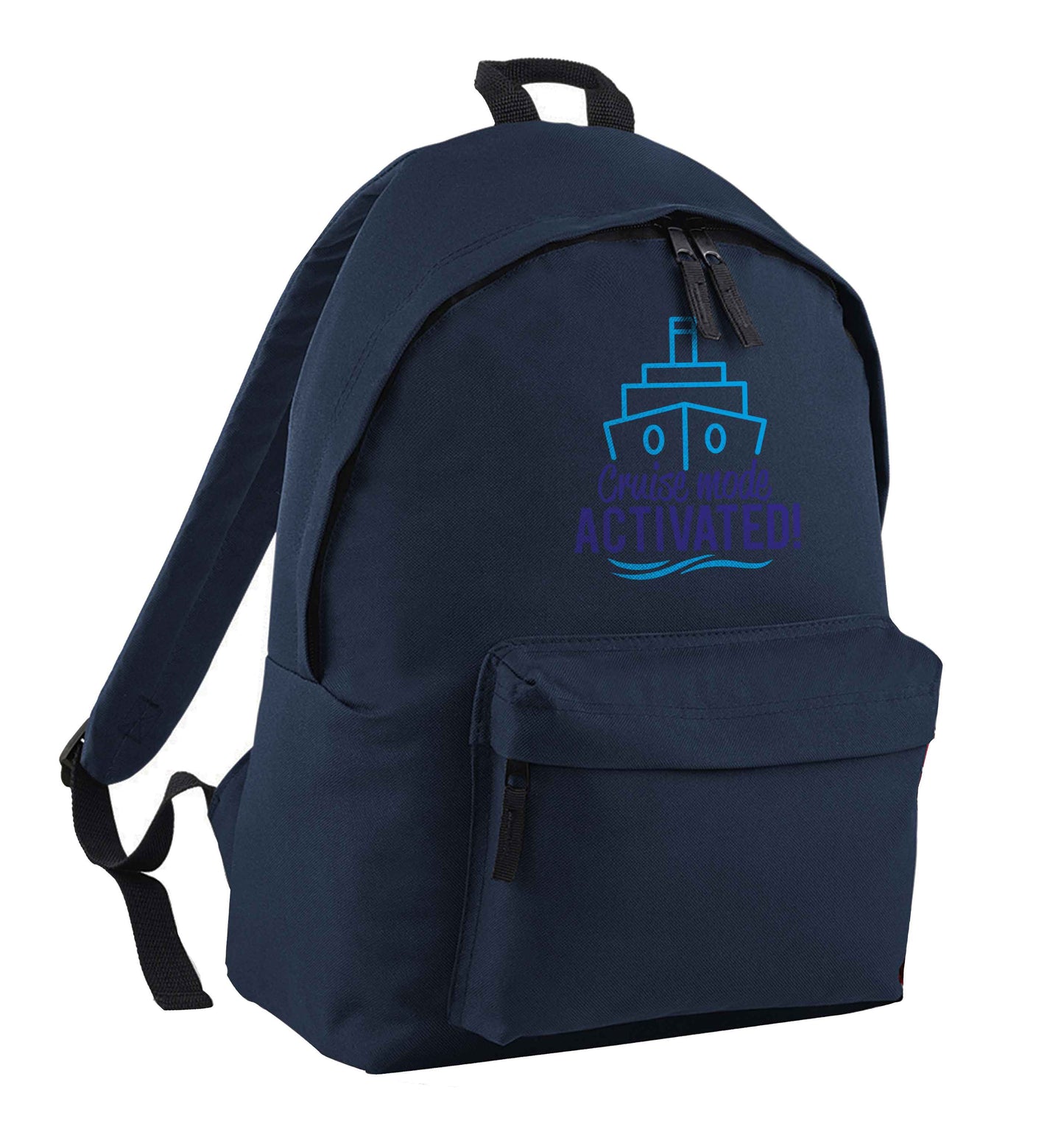 Cruise mode activated navy adults backpack