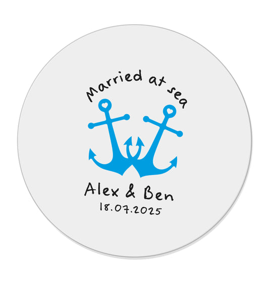 Married at sea blue anchors |  Magnet