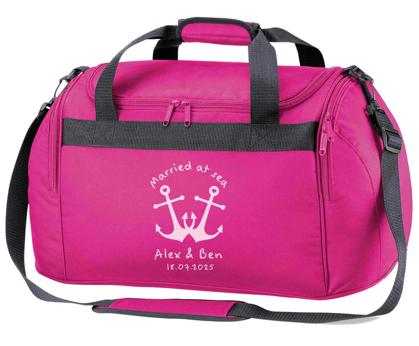 Married at sea blue anchors pink holdall / duffel bag