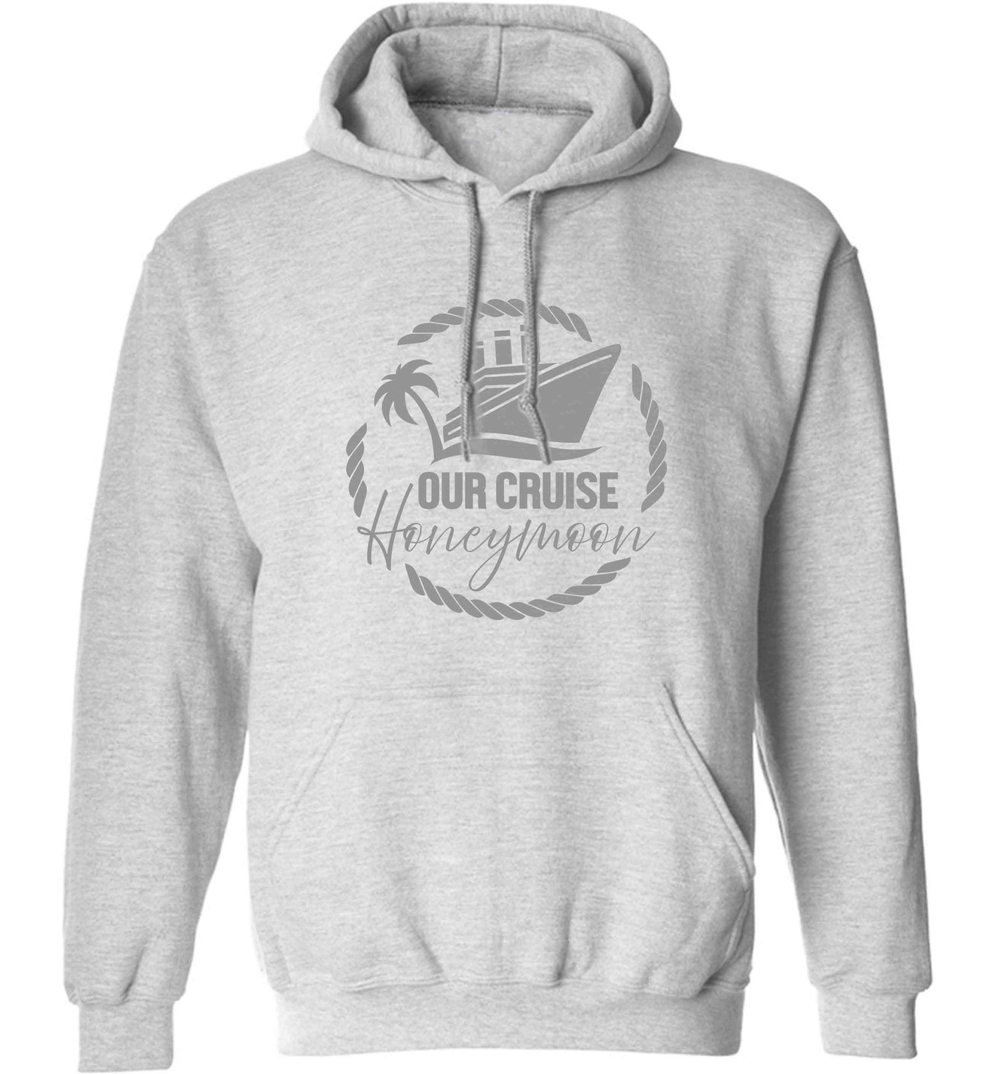Our cruise honeymoon adults unisex grey hoodie 2XL