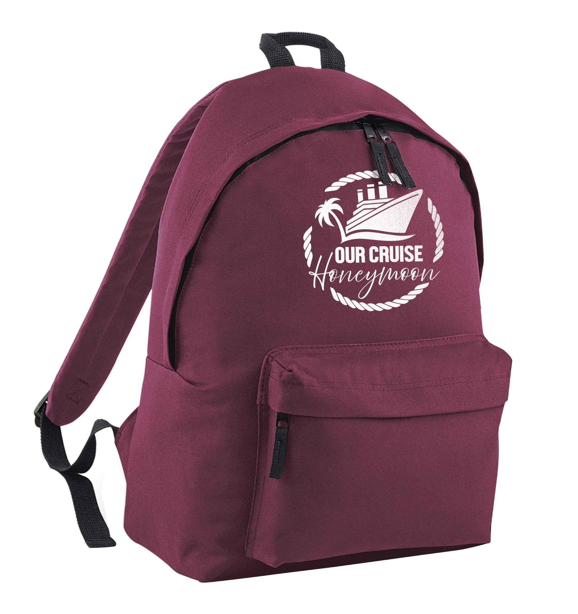 Our cruise honeymoon maroon adults backpack