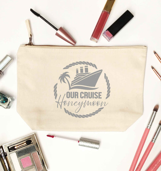 Our cruise honeymoon natural makeup bag