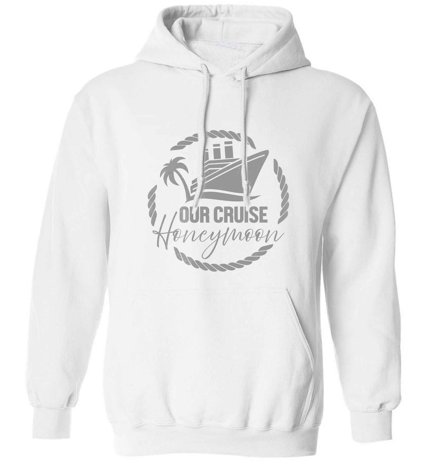 Our cruise honeymoon adults unisex white hoodie 2XL